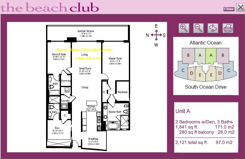 Beach Club Floor Plan Unit A