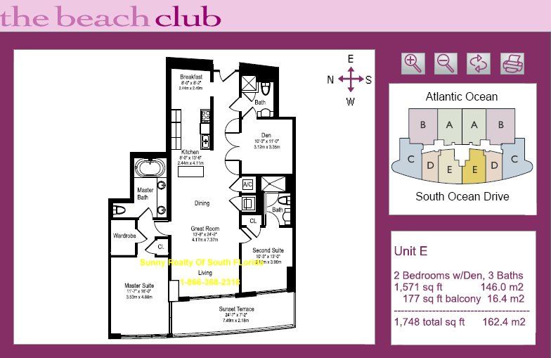 Beach Club Floor Plan Unit E