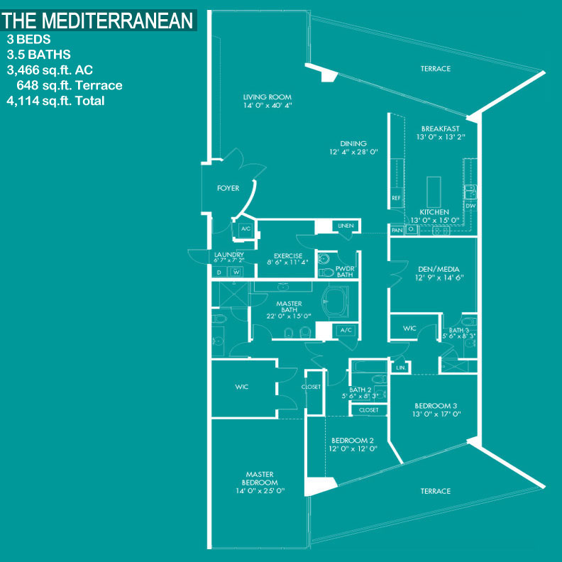 Ocean Palms Mediterranean Floor Plan