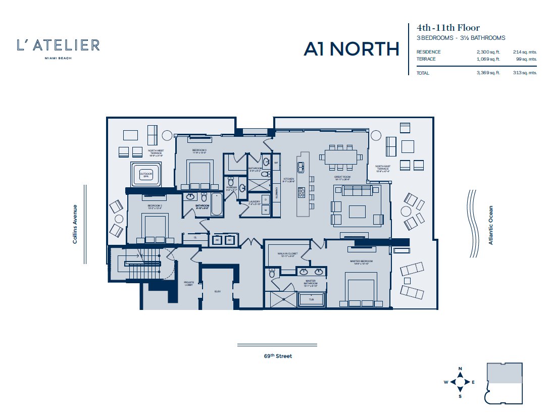L'Atelier Floor Plan Unit A1 North