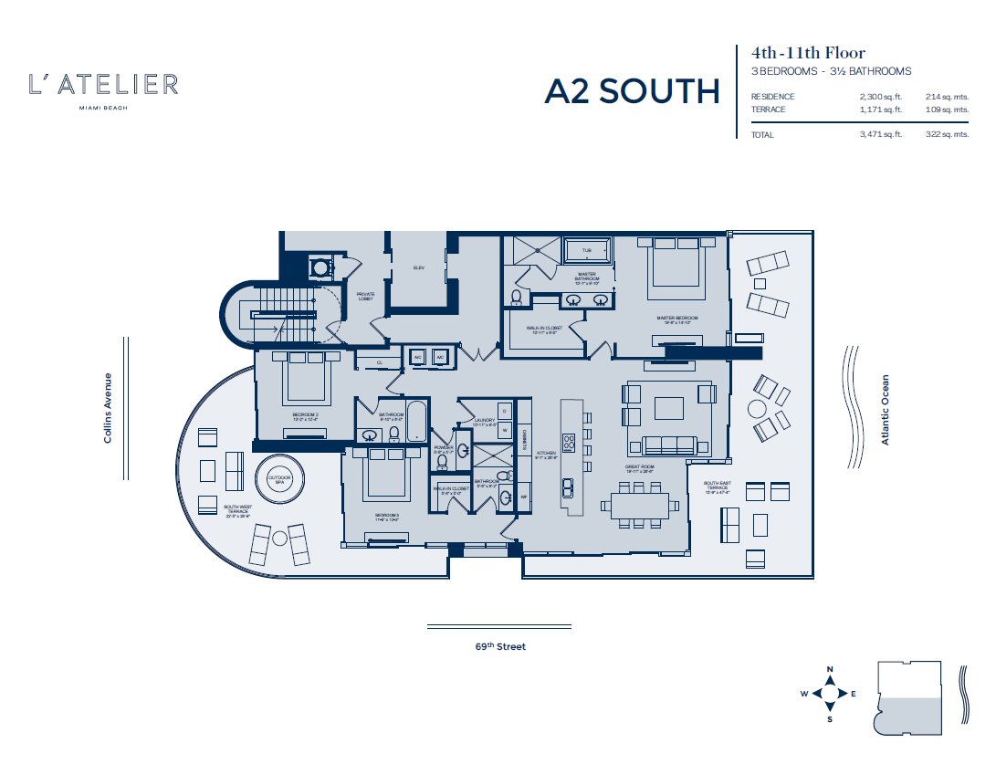 L'Atelier Floor Plan Unit A2 South