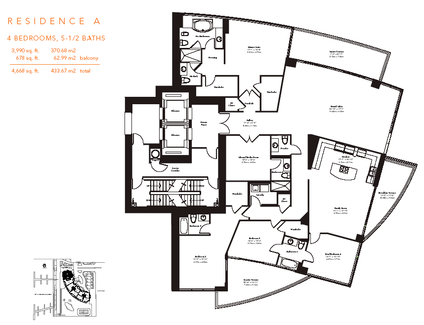 Murano Grande Floor Plan A, Apt 01