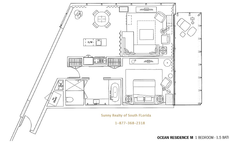 W South Beach Floor Plan M