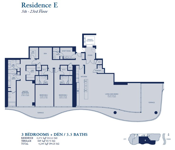 Chateau Beach Residences floor plan residence E