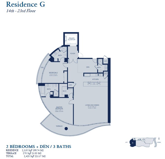 Chateau Beach Residences floor plan residence G
