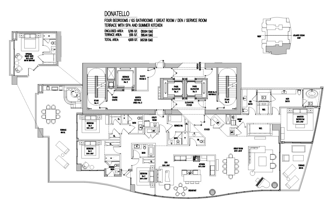 Estates At Acqualina donatello Floor Plan