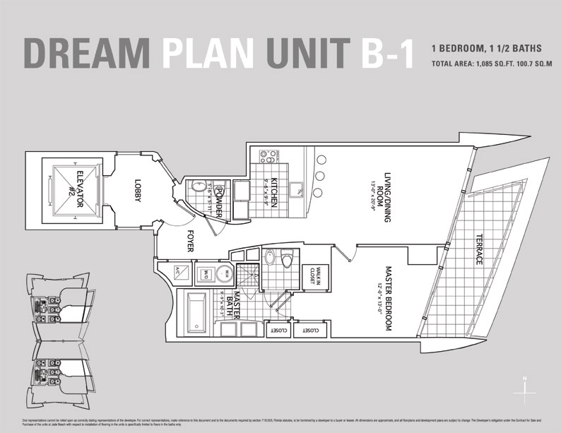Jade Beach Floor Plan for Unit B1
