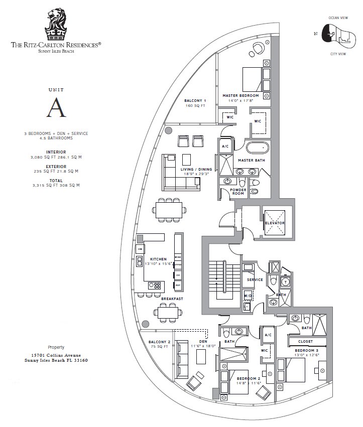 Ritz Carlton Sunny Isles Floor Plan Unit A