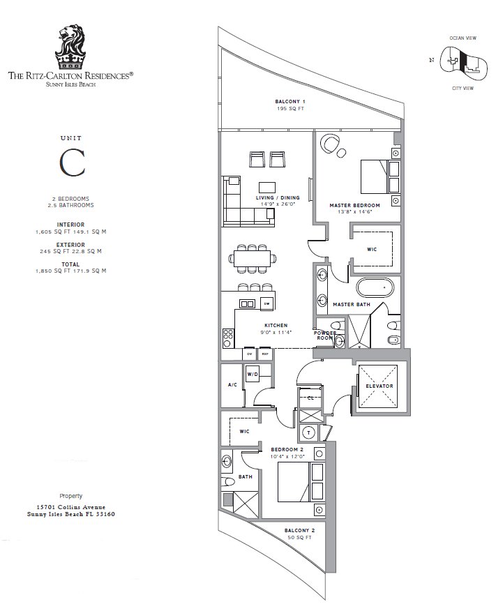 Ritz Carlton Sunny Isles Floor Plan Unit C