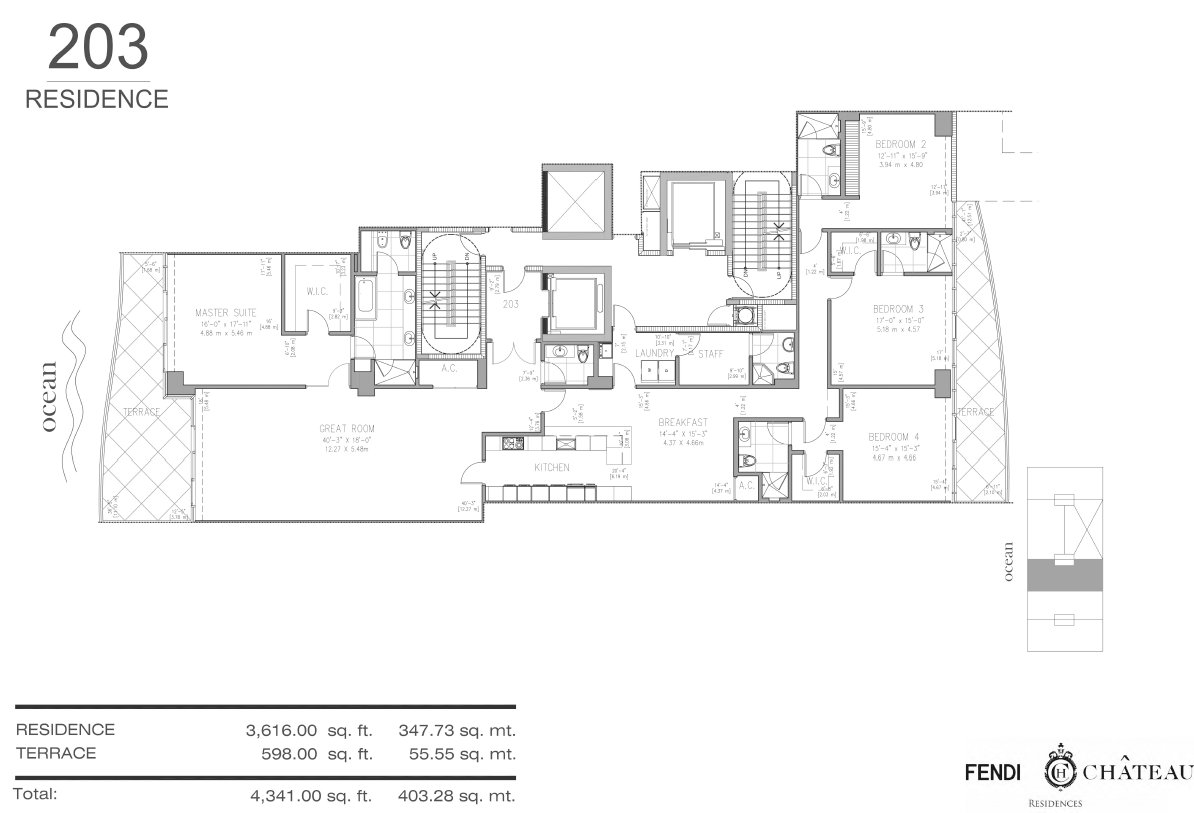 FENDI Chateau Residences Floor Plan 3
